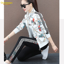 OUROSESAN2022 new casual sports suit womens printed acrosico for three sets of clothing women