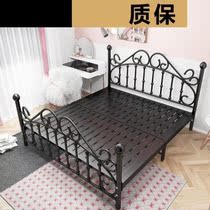Iron bed thickened reinforced double bed economical iron bed net Red 1 5 meters iron frame Princess children modern single
