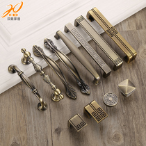  New Chinese style handle Green bronze cabinet Wardrobe drawer cabinet Shoe cabinet Bedside hardware household cabinet door single hole handle