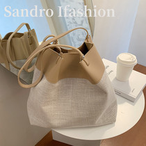 France Sandro Ifashion large capacity Womens bag 2020 new shoulder Hand bag woven tote bag tide