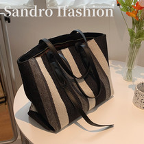 France Sandro Ifashion bag women 2021 new large capacity canvas shoulder tote bag