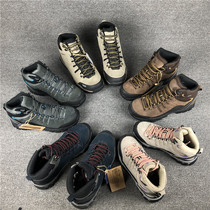 Rare cattle foreign trade tail single high-end mens outdoor hiking shoes leather anti-medium rain hiking womens shoes