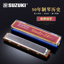 Japan Suzuki harmonica 24 holes Professional performance level Adult beginner student Beginner polyphonic C tone A tone F tone G tone