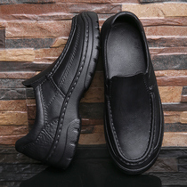 Spring work mens shoes chef special kitchen leather shoes non-slip waterproof oil-proof work Leisure a pedal lazy tide