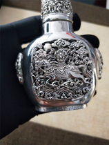 Mongolian element sterling silver snuff bottle National style Sterling silver snuff bottle