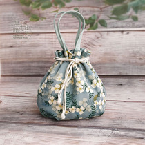 Original fabric drawstring drawstring mouth handbag Student lunch box bag with rice bag Lunch box bag Office worker packed lunch box bag