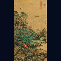 Tang Li Si Xun Jiangfan Pavilion map original Chinese painting original high-definition ancient painting imitation ancient decorative painting core