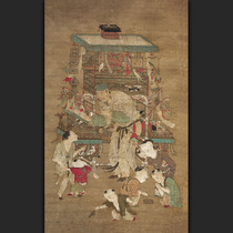 Ancient Chinese painting Anonymous Huolang figure Ming Dynasty ancient painting characters authentic replica Vertical shaft painting core copy decoration appreciation