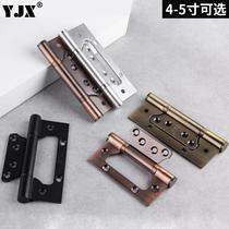 Stainless steel pvd gold 4-inch bright gold primary-secondary hinge house door muted flat open notched butterfly hinge free chisel