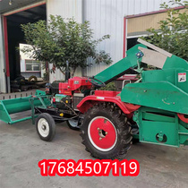 Knapsack mallet whole efficiency fast double drum self-propelled corn thresher Multi-cylinder four-wheeled vehicle with granulator