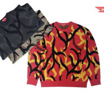 sup new sweater winter 2020 new tide brand ins pullover sweater tide men and women camouflage thorns big brand sweater