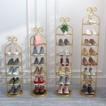 Simple shoe rack household iron multi-storey economical space dormitory small shoe cabinet door dustproof storage shelf
