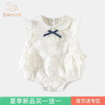Baby clothes Summer clothing thin bag fart clothes newborn female baby conjoined clothes princess Full moon Harvest Summer out