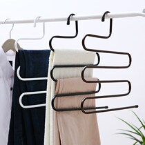 S-shaped multi-layer magic pants rack household pants hanger drying rack multifunctional plastic wardrobe storage artifact