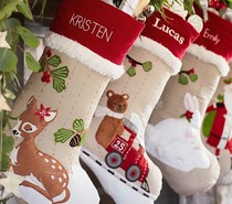 Special for Christmas ※ Flax exquisite and beautiful cloth embroidered Christmas socks ~ A variety of embroidered names