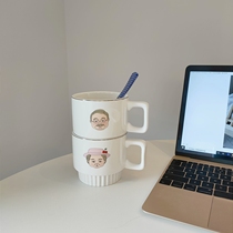 South Korea ins Wind couple ceramic Agong Aunma Mug Creative Grandpa Milk Coffee Cup