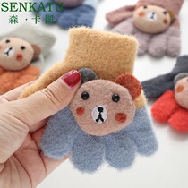 Baby childrens gloves autumn and winter children 1-3 years old 0-2 boys and girls children cute baby five fingers winter warm small