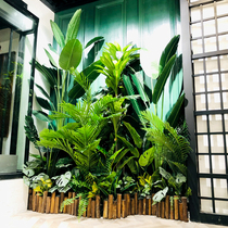Large Emulation Green Plant Bonsai Building View Living Room Indoor Wall Corner Office Landscape Fake Plant Shop Window Home Decoration