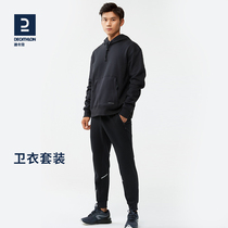 Dikamnon Running Suit Mens Autumn Winter Morning Running Suit Fitness Training Jacket Casual Jersey Sport Two Sets MSXB