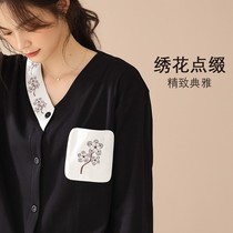 Autumn new women cotton V-neck cardigan pajamas long sleeve temperament embroidered cotton solid color home clothing youth