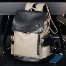 New double shoulder bag mens bag casual Japan-ROK fashion trend travel backpack white large capacity boy bag wave bag