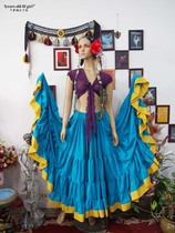 ATS belly dance hot sale flamenco dance 4 layer 20 m cotton big round skirt 9EX33