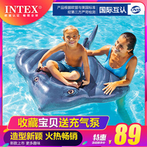 INTEX swimming ring adult Mount devil fish water inflatable toy floating bed floating row childrens swimming equipment