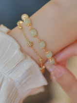 Golden retro bracelet female winter and Tian Yu bracelet double 18 k gold bracelet in niche design superior sense