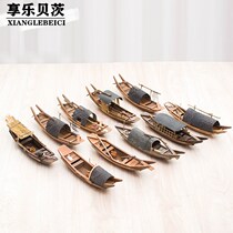 Antique sailboat ornaments boat model handmade wooden boat model fishing boat Shaoxing Utang boat wooden boat