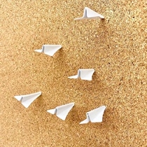6 sets of creative metal White aircraft Cork felt board photo decoration studs cork board message board nails