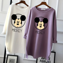 Autumn new cotton pregnant women top long sleeve loose fashion thick pregnancy T-shirt winter base shirt