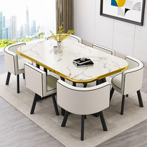 Light luxury negotiation table and chair combination modern simple personality home dining table Nordic reception Leisure meeting table and chair