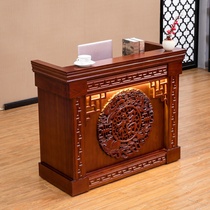 Cashier Chinese bar shop small antique retro corner solid wood front desk reception desk hotel clothing store cabinet