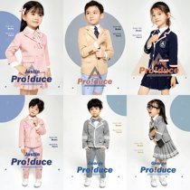 2021 new children Square inch beauty photos Academy style idol trainees kindergarten boys and girls pink Gray students