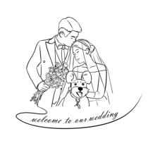 Hand-painted avatar Q version custom wedding invitation gift stick figure appointment cartoon wedding photo welcome sign