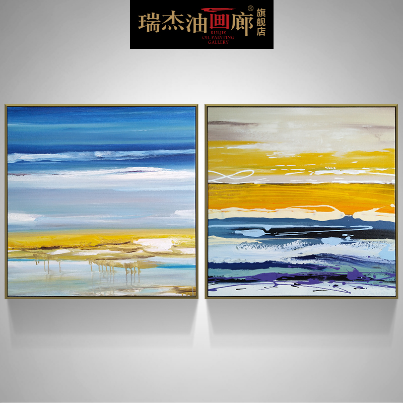 Ridger's hand-painted oil painting living room decoration dining room mural square print modern concise abstract painting endless