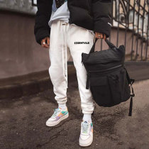 American sports pants mens spring and autumn loose pure cotton long pants running casual basketball fitness Chauffaters bunches gray sweatpants