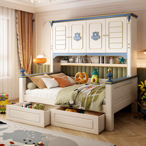 Child Bed Boy Girl Wardrobe Combined Bed Integrated small family Bedroom storage Multi-function High case Double draw