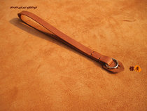 Handmade header camera wrist band leather camera wrist strip brown-yellow press-free letter