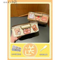 Japanese insulated lunch box primary school student canteen lunch box office worker portable with rice stainless steel lunch box