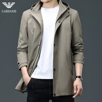 Chiamania autumn and winter 2021 Mens trench coat hooded business leisure long coat coat men