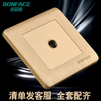 Bangfis 86 wall switch socket panel Champagne Gold TV socket panel closed circuit cable TV socket