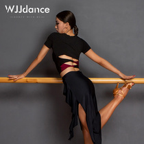 WJJdance Latin dance top womens summer 2021 new short-sleeved short backless kink national standard practice suit dance suit