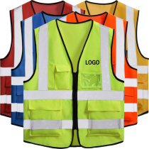 Reflective vest custom breathable construction vest printing word sanitation workers clothes migrant workers protective clothing night construction site