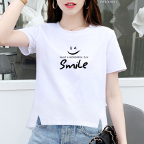 White short-sleeved t-shirt womens loose large size design sense niche top summer 2021 new half-sleeved T-shirt