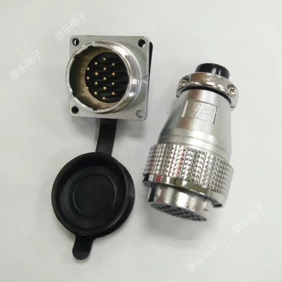 Aero plug socket connector P28-16P (16-core) square flange is in line