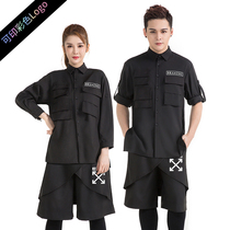Barber and hairdressing shop overalls Fashion hair salon assistant technician personalized overalls night bar overalls can print logo