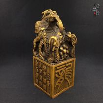 Pure copper dragon seal of copper kowloon jade seal Kowloon print piece of feng water copper dragon swing