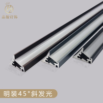 LED Ming clothes cabinet lamp oblique luminous wine cabinet display cabinet panel slotted 12V lamp with aluminum slot wire induction kitchen cabinet lamp