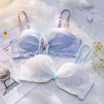 Underwear women without steel ring small chest flat chest Special half cup bra girl aa cup gathering Japanese pure desire bra fairy